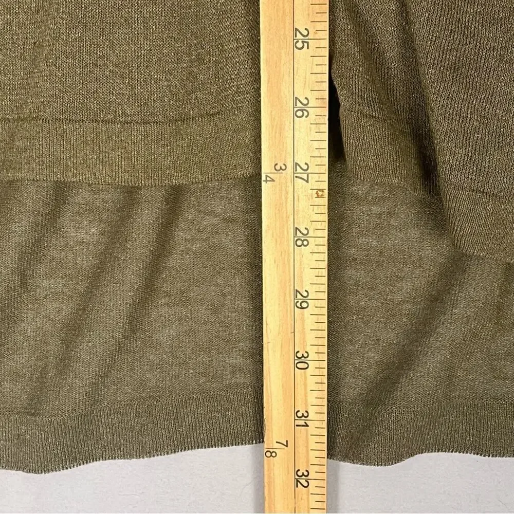 ZARA Linen Blend Oversized Shimmer Tunic Top Womens Small Olive Green Spring - Picture 10 of 12